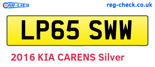 LP65SWW are the vehicle registration plates.