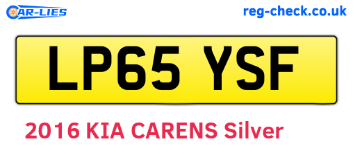 LP65YSF are the vehicle registration plates.