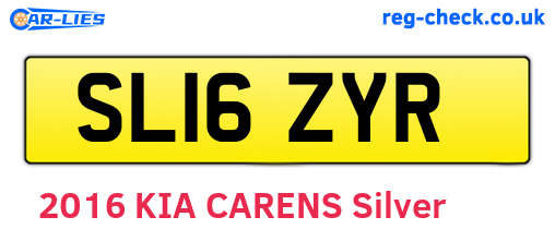 SL16ZYR are the vehicle registration plates.