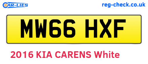 MW66HXF are the vehicle registration plates.