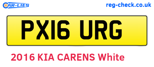 PX16URG are the vehicle registration plates.