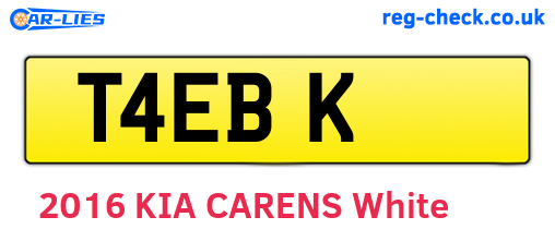 T4EBK are the vehicle registration plates.
