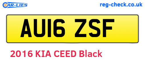 AU16ZSF are the vehicle registration plates.