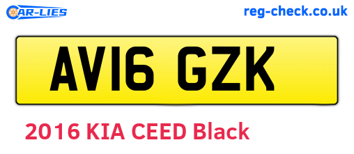 AV16GZK are the vehicle registration plates.