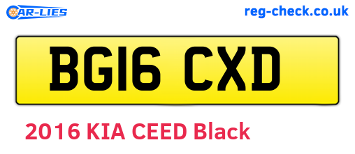 BG16CXD are the vehicle registration plates.