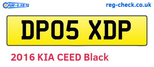 DP05XDP are the vehicle registration plates.