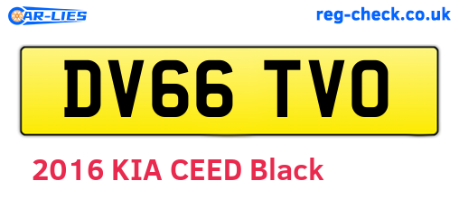 DV66TVO are the vehicle registration plates.