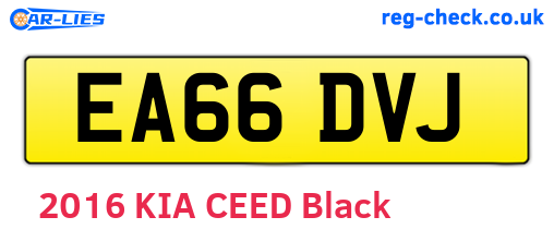 EA66DVJ are the vehicle registration plates.