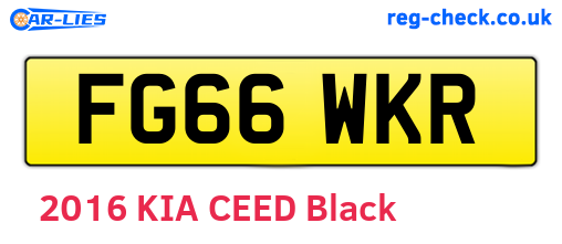 FG66WKR are the vehicle registration plates.