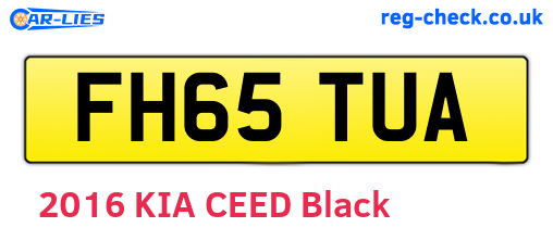 FH65TUA are the vehicle registration plates.