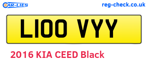L100VYY are the vehicle registration plates.