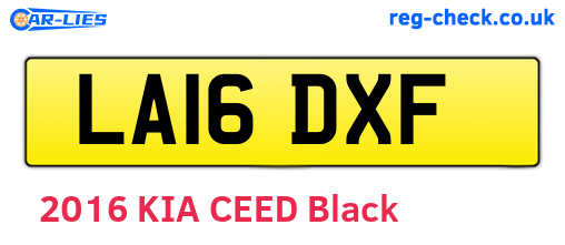 LA16DXF are the vehicle registration plates.