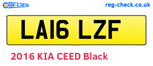 LA16LZF are the vehicle registration plates.