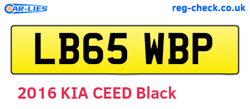 LB65WBP are the vehicle registration plates.