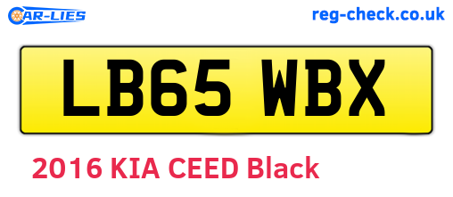 LB65WBX are the vehicle registration plates.