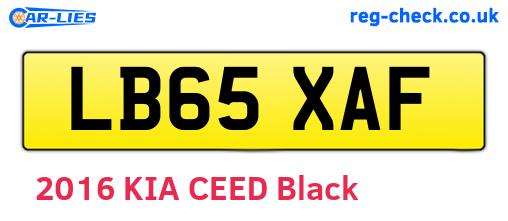 LB65XAF are the vehicle registration plates.