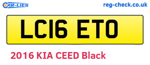 LC16ETO are the vehicle registration plates.