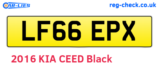 LF66EPX are the vehicle registration plates.
