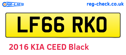 LF66RKO are the vehicle registration plates.