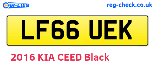 LF66UEK are the vehicle registration plates.