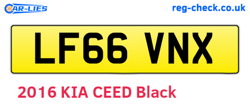 LF66VNX are the vehicle registration plates.