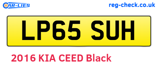 LP65SUH are the vehicle registration plates.