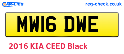 MW16DWE are the vehicle registration plates.