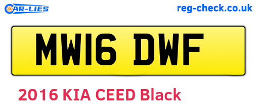 MW16DWF are the vehicle registration plates.