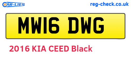 MW16DWG are the vehicle registration plates.