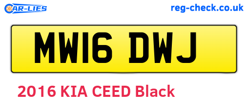 MW16DWJ are the vehicle registration plates.
