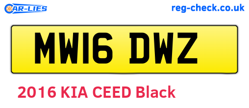 MW16DWZ are the vehicle registration plates.