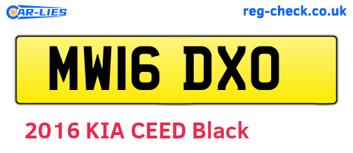 MW16DXO are the vehicle registration plates.
