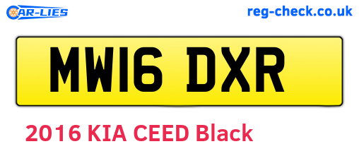 MW16DXR are the vehicle registration plates.