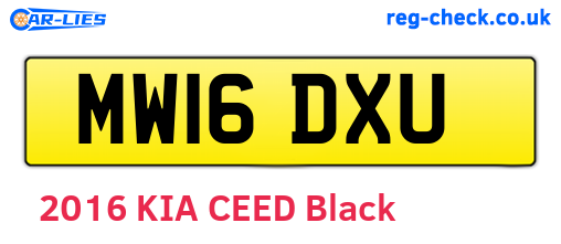 MW16DXU are the vehicle registration plates.