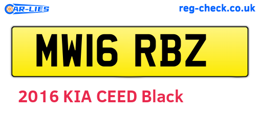 MW16RBZ are the vehicle registration plates.