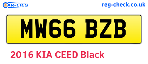 MW66BZB are the vehicle registration plates.