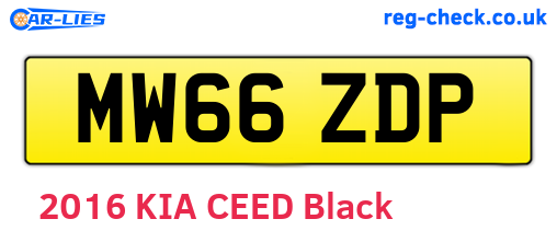 MW66ZDP are the vehicle registration plates.
