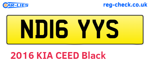 ND16YYS are the vehicle registration plates.