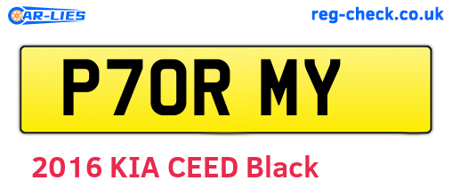 P70RMY are the vehicle registration plates.