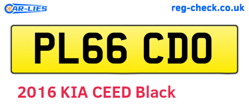 PL66CDO are the vehicle registration plates.