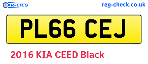 PL66CEJ are the vehicle registration plates.