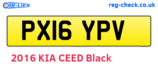 PX16YPV are the vehicle registration plates.