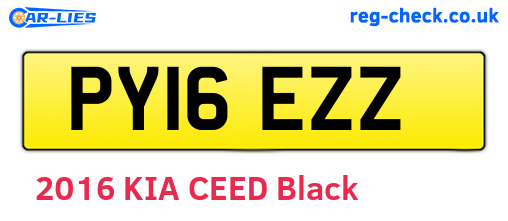 PY16EZZ are the vehicle registration plates.