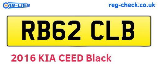 RB62CLB are the vehicle registration plates.