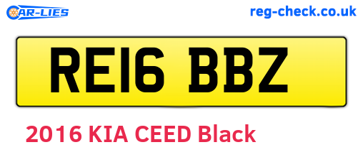 RE16BBZ are the vehicle registration plates.