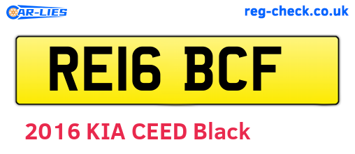 RE16BCF are the vehicle registration plates.