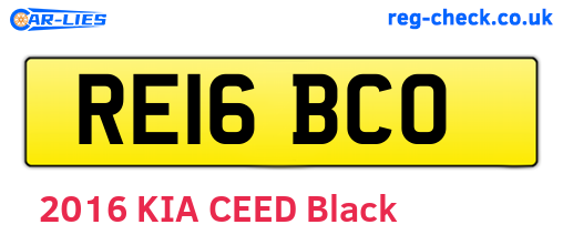 RE16BCO are the vehicle registration plates.