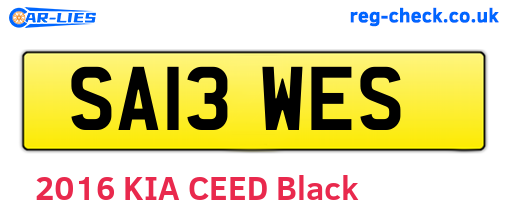 SA13WES are the vehicle registration plates.