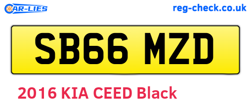 SB66MZD are the vehicle registration plates.