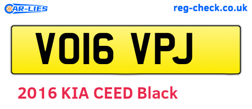 VO16VPJ are the vehicle registration plates.